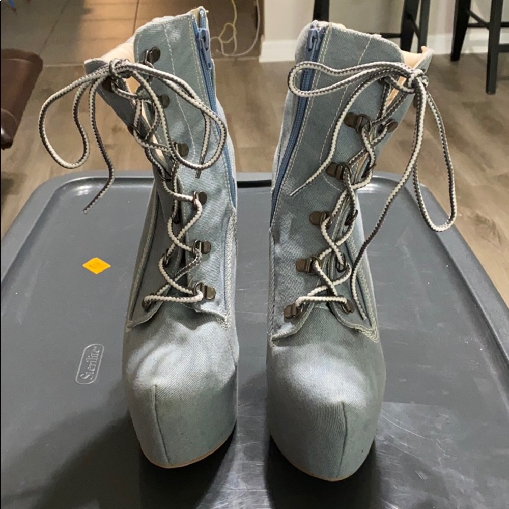 Blue Denim Like Heels